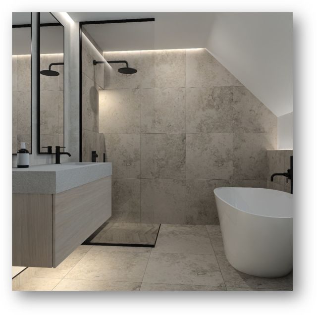 Simulation 3D réaliste projet Carrelage salle de Bain à Calais