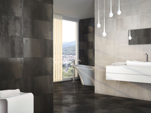 Salle de bain avec Carrelage effet métal à Calais