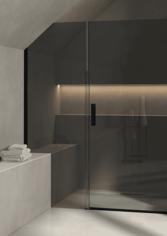 Paroi de douche verre fumé - sécurité - Calais - découpe sur mesure .